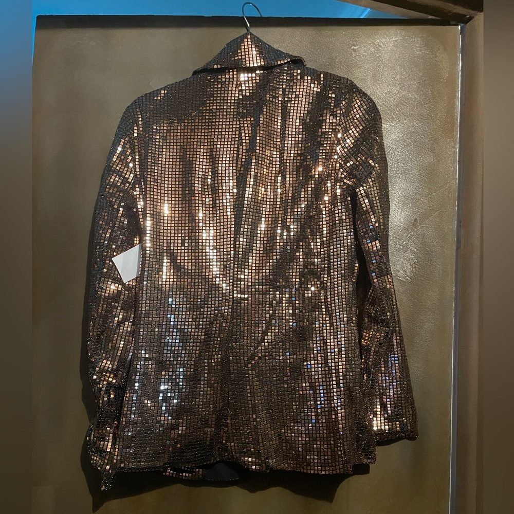 Black and Gold Sequin Blazer - Picture 5 of 5